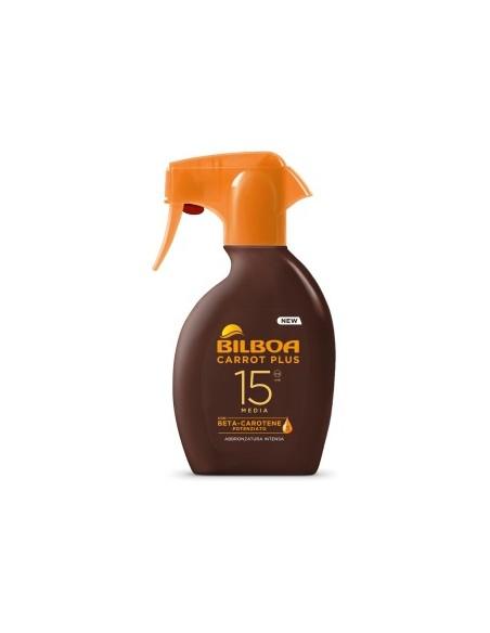 Bilboa Carrot Plus, Solare Trigger SPF 15, Abbronzante Corpo, 200 ml