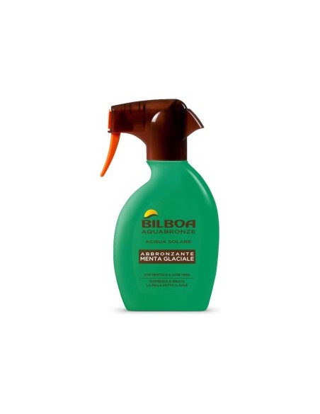 Bilboa, Spray Acqua Solare Aquabronze, Spray Abbronzante Menta Glaciale con Mentolo e Aloe Vera, 250 ml