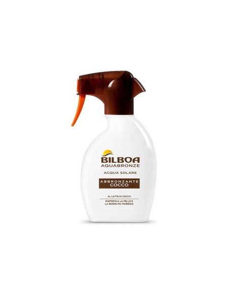 Bilboa Aquabronze Abbronzante Cocco, Acqua Solare con Cristalli di Mentolo e Profumo di Cocco, 250 ml