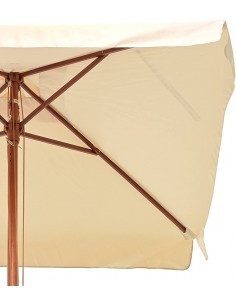 Ombrellone quadrato 2x2 in legno e telo ecru | TreG Ingrosso