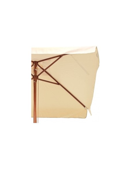 Ombrellone quadrato 2x2 in legno e telo ecru | TreG Ingrosso