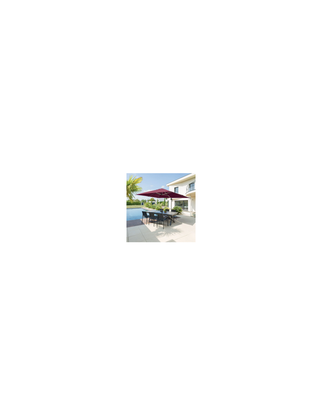 OMBRELLONE EQUADOR 3 X 4 BORDEAUX su TreG Ingrosso