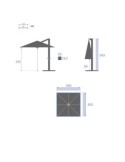 OMBRELLONE 171260A ELEA 3X3 ANTRACITE su TreG Ingrosso