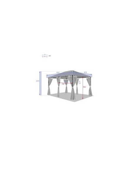 GAZEBO 123960 SANTORINI 4X3 ARDESIA su TreG Ingrosso