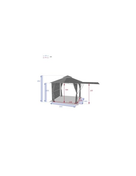 GAZEBO 149709 AMALYA 3X3 ARDESIA su TreG Ingrosso