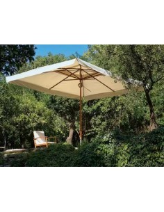 Ombrellone Oasis 3x4 m, palo centrale in legno, telo écru idrorepellente 250g/m², trattamento Scotchgard  (base non inclusa)