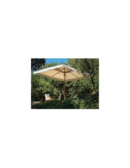 Ombrellone Oasis 3x4 m, palo centrale in legno, telo écru idrorepellente 250g/m², trattamento Scotchgard  (base non inclusa)