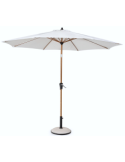 Ombrellone Palinuro 3m Bianco/Naturale con Snodo, Struttura in Acciaio Trattato (base non inclusa)