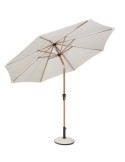 Ombrellone Palinuro 3m Bianco/Naturale con Snodo, Struttura in Acciaio Trattato (base non inclusa)