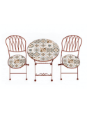 SET CAPRI TAVOLO+2SEDIE TERRACOTTA D60CM