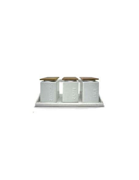 TRIS BARATTOLI 82163 CERAMICA CON MENSOLA