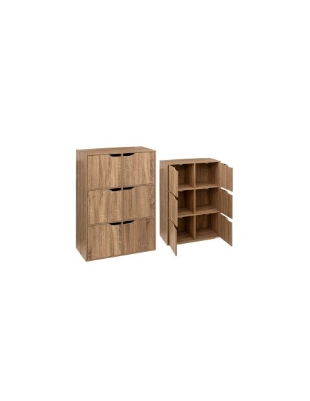 SCAFFALE 181273 6 SCOMPARTI 67X32X100CM NATURALE