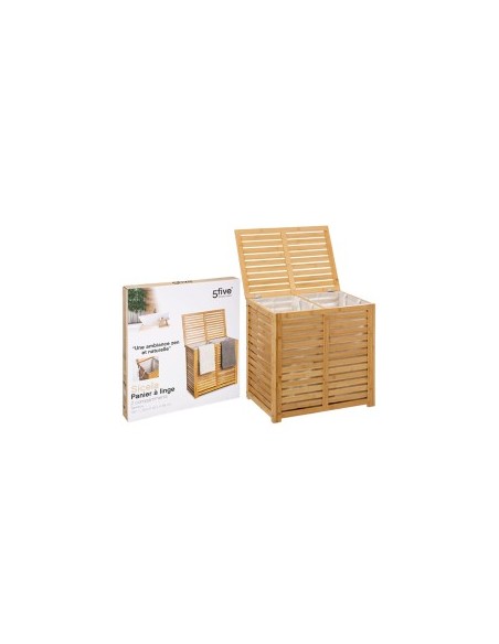 PORTABIANCHERIA 160823A SICELA 100LT BAMBOO 58X40X60CM