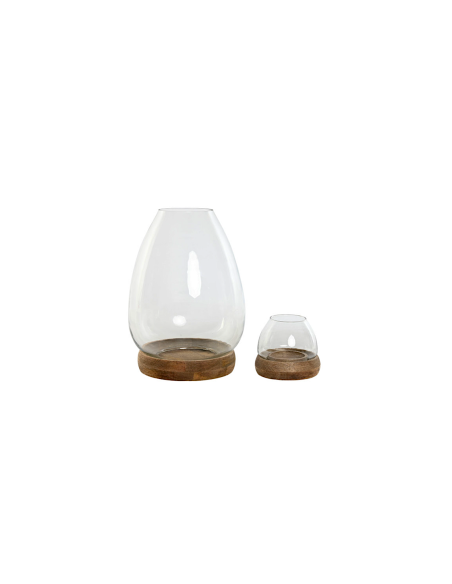 SET 2 PORTACANDELA PV212797 MANGO/CRISTALLO 16X15/30X40CM