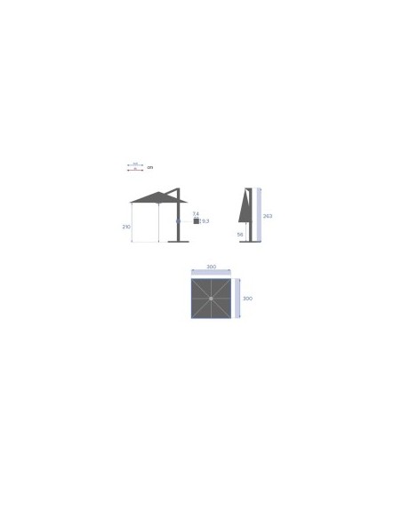 OMBRELLONE 171268A ELEA 3X3 ARDESIA su TreG Ingrosso