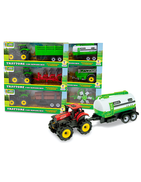 LINEA VERDE - TRATTORE CON RIMORCHIO A FRIZIONE ASSORTITO