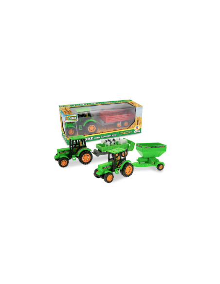 LINEA VERDE 68512 TRATTORE CON RIMORCHIO ASSORTITO A FRIZIONE