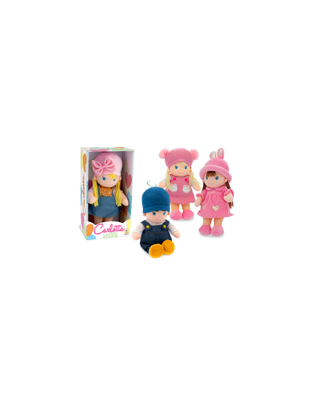 CARLOTTA - BAMBOLA PEZZA CON CAPPELLO 35CM ASSORTITO