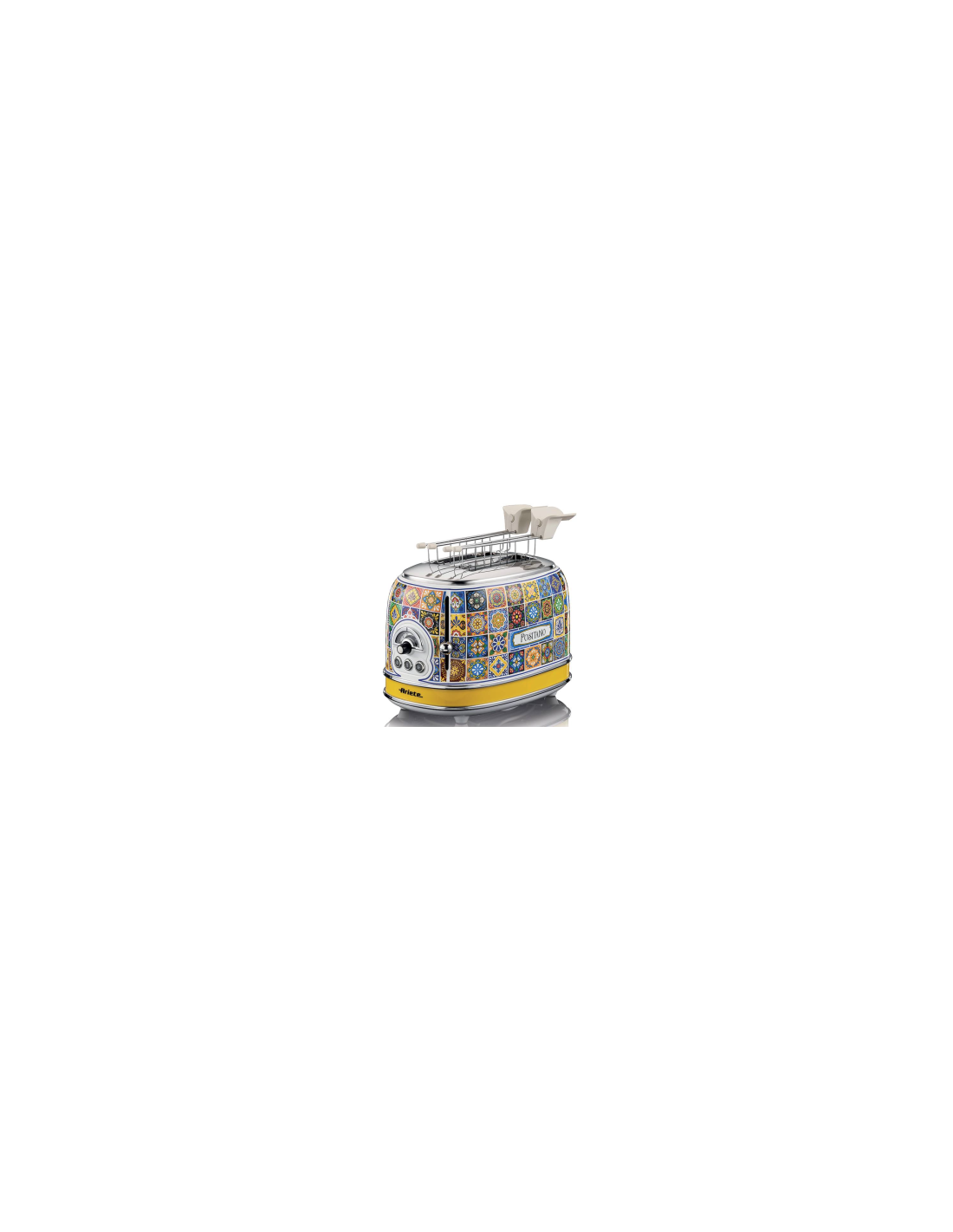 Ariete, Tostapane Positano, 810W, 2 fette, defrost, espulsione automatica, raccogli briciole, stile mediterraneo