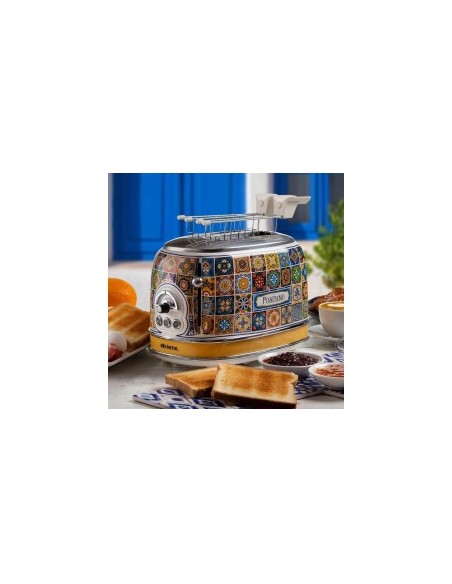 Ariete, Tostapane Positano, 810W, 2 fette, defrost, espulsione automatica, raccogli briciole, stile mediterraneo