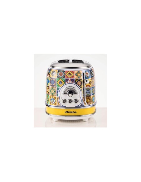 Ariete, Tostapane Positano, 810W, 2 fette, defrost, espulsione automatica, raccogli briciole, stile mediterraneo