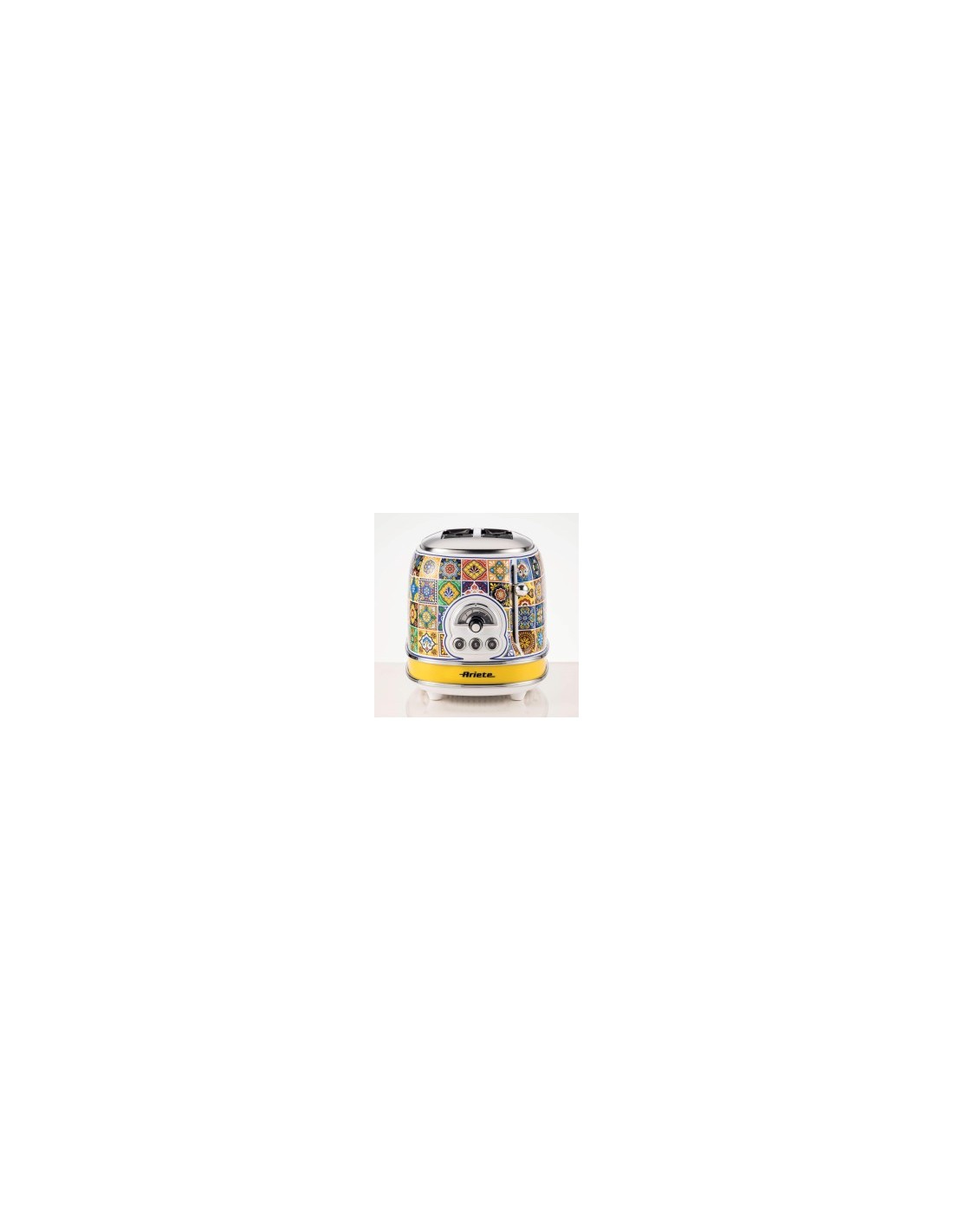 Ariete, Tostapane Positano, 810W, 2 fette, defrost, espulsione automatica, raccogli briciole, stile mediterraneo