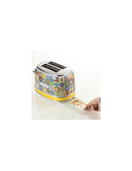 Ariete, Tostapane Positano, 810W, 2 fette, defrost, espulsione automatica, raccogli briciole, stile mediterraneo