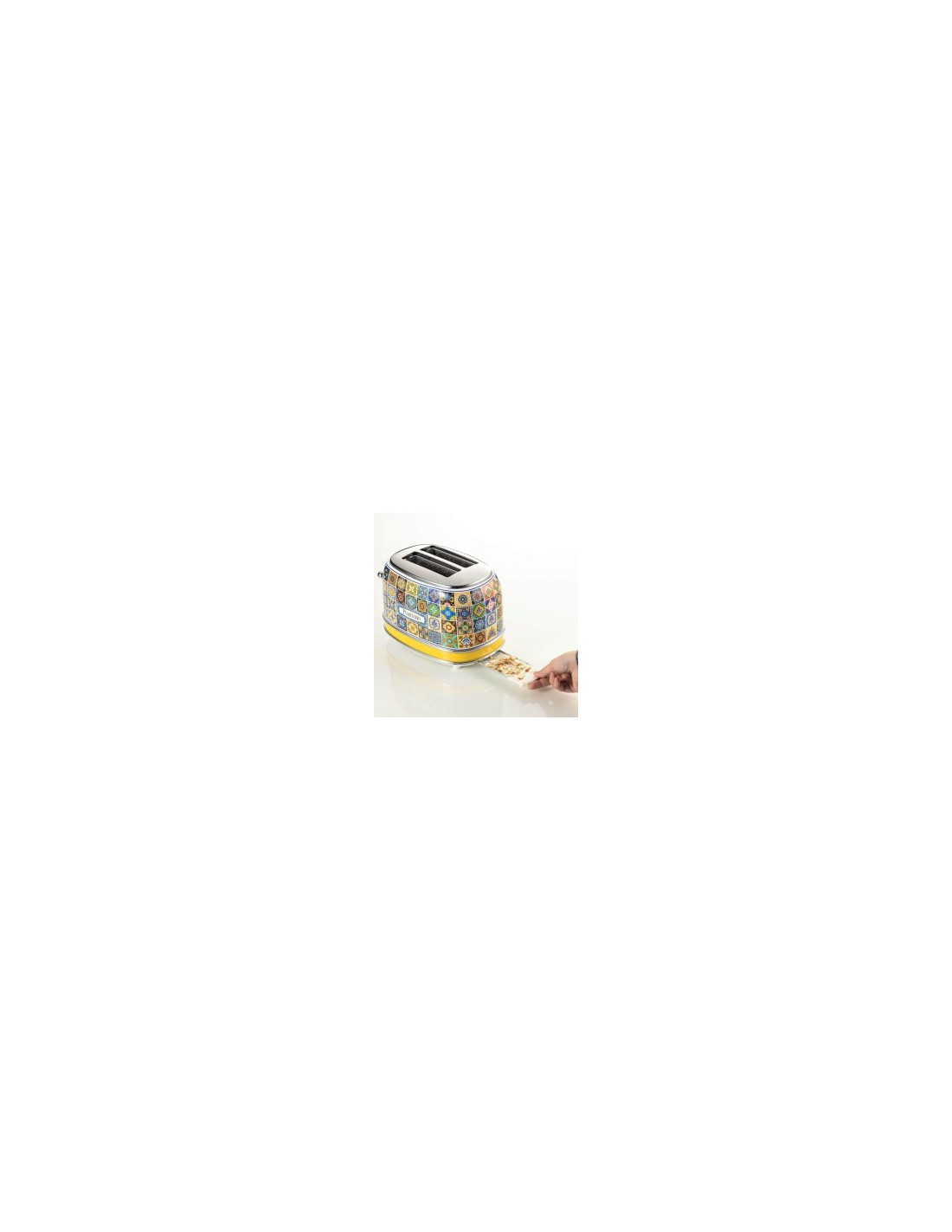 Ariete, Tostapane Positano, 810W, 2 fette, defrost, espulsione automatica, raccogli briciole, stile mediterraneo