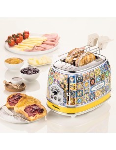 Ariete, Tostapane Positano, 810W, 2 fette, defrost, espulsione automatica, raccogli briciole, stile mediterraneo