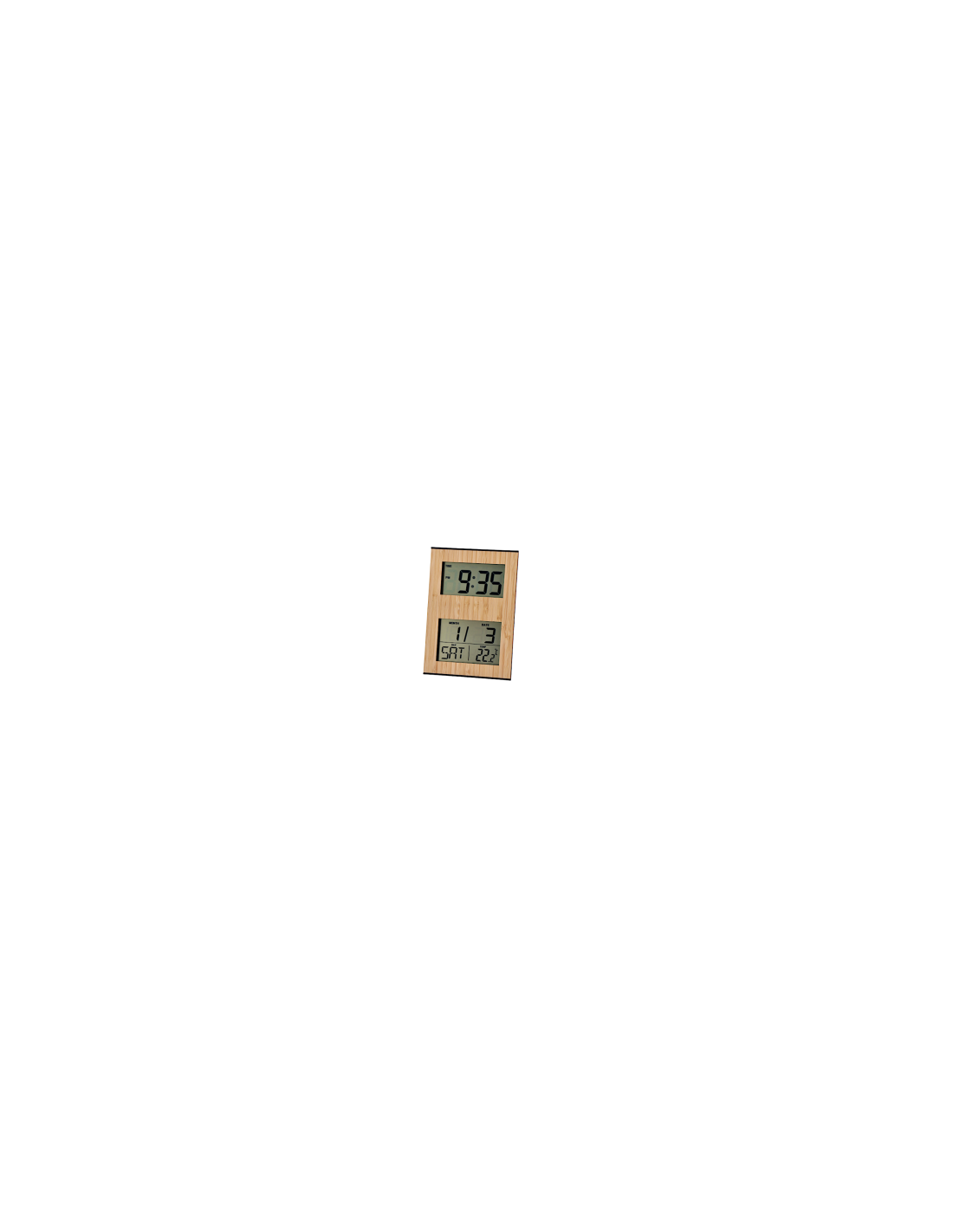 OROLOGIO SVEGLIA 111816 LCD BAMBOO/PLASTICA 15X31CM