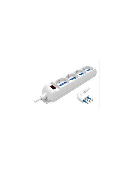 MULTIPRESA 4P SCHUKO/BIPASSO 10A SALVASPAZIO