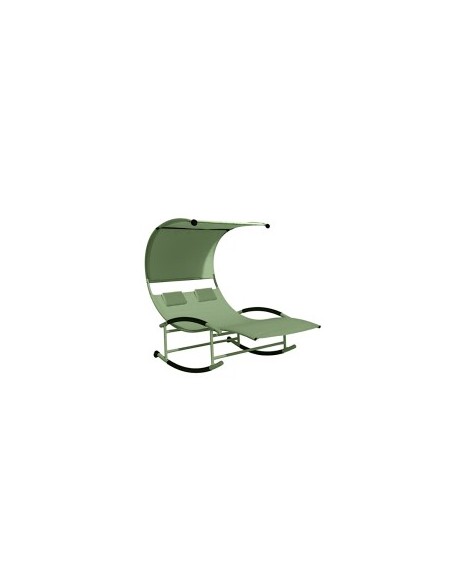 LOUNGE BED MATRIMONIALE 200X140X178 TEXTILENE VERDE