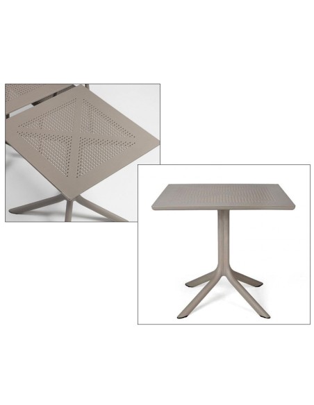 CLIP TAVOLO 70X70 H75CM TORTORA