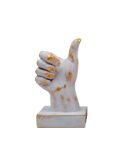 FIGURA MANO 10X18CM RESINA BIANCO/ORO