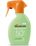 Bilboa, Protezione Solare Corpo Aloe Sensitive Trigger SPF 50+, Spray Solare Alta, Senza Alcool, Waterproof, 250 ml