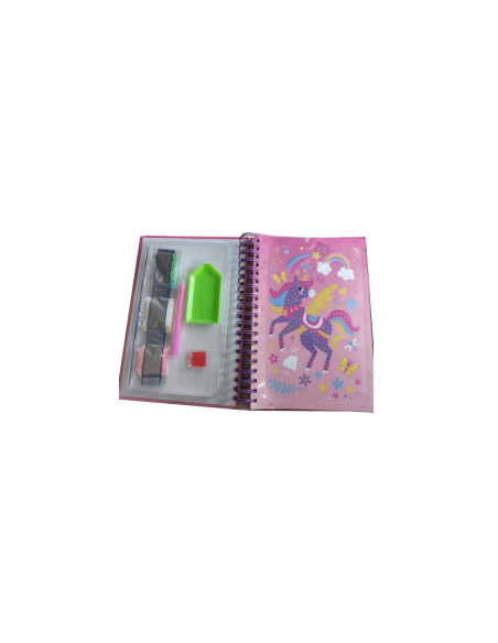 DIAMANTINY Unicorno, dipingi coi numeri, deco book, gemme 3D, album A5, attività creativa, bambini 5+