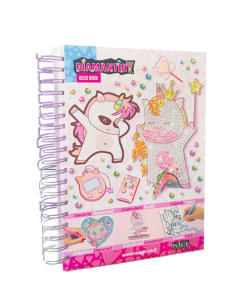 DIAMANTINY Unicorno, dipingi coi numeri, deco book, gemme 3D, album A5, attività creativa, bambini 5+