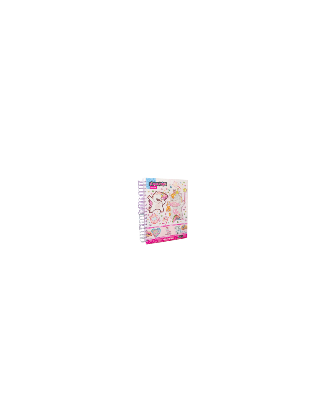 DIAMANTINY Unicorno, dipingi coi numeri, deco book, gemme 3D, album A5, attività creativa, bambini 5+