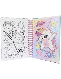 DIAMANTINY Unicorno, dipingi coi numeri, deco book, gemme 3D, album A5, attività creativa, bambini 5+