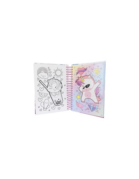 DIAMANTINY Unicorno, dipingi coi numeri, deco book, gemme 3D, album A5, attività creativa, bambini 5+