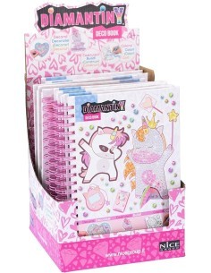 DIAMANTINY Unicorno, dipingi coi numeri, deco book, gemme 3D, album A5, attività creativa, bambini 5+