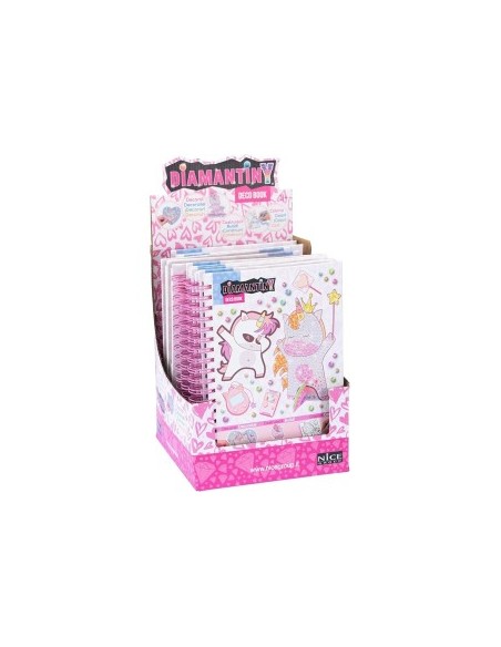 DIAMANTINY Unicorno, dipingi coi numeri, deco book, gemme 3D, album A5, attività creativa, bambini 5+