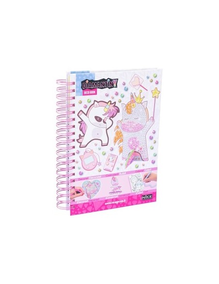 DIAMANTINY Unicorno, dipingi coi numeri, deco book, gemme 3D, album A5, attività creativa, bambini 5+