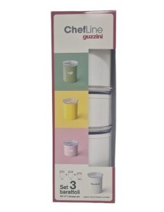 CHEF LINE SET 3 BARATTOLI BIANCO