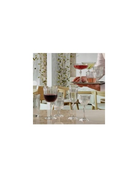 Set 4 calici vino 170 ml, vetro, stelo basso, scanalati, Joy Pasabahce, eleganti e resistenti