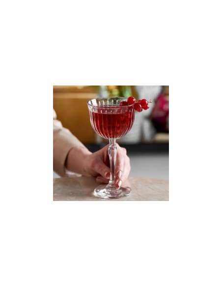 Set 4 calici vino 170 ml, vetro, stelo basso, scanalati, Joy Pasabahce, eleganti e resistenti