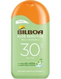 Bilboa Aloe Sensitive SPF 30, Latte Solare Alta per Pelli Sensibili, Formula con Aloe Vera, 200 ml