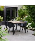 TAVOLO PORTO STRUTTURA GRAFITE 200X95X75CM EFFETTO LEGNO