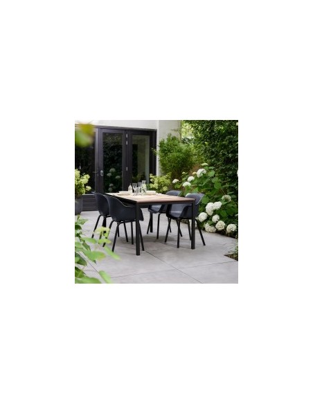 TAVOLO PORTO STRUTTURA GRAFITE 200X95X75CM EFFETTO LEGNO