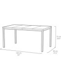TAVOLO PORTO STRUTTURA GRAFITE 200X95X75CM EFFETTO LEGNO